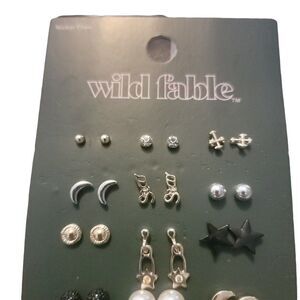 Wild Fable Womens Multicolor Nickel Free Metal Studded 18 Pair Earring Set